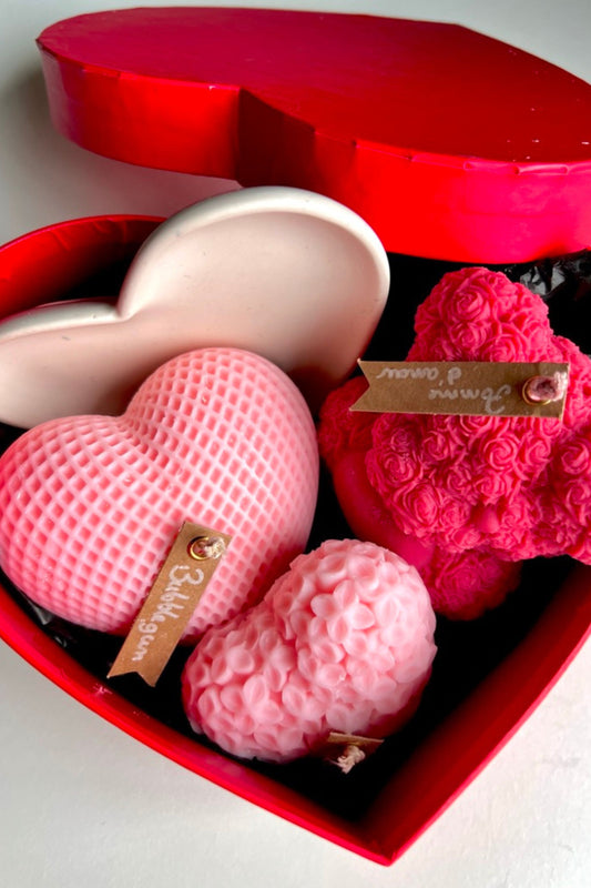 Coffret Saint Valentin Bougies et Plateaux